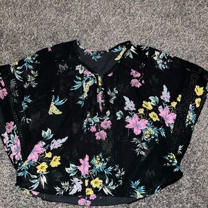 Zac & Rachel Black Floral Blouse